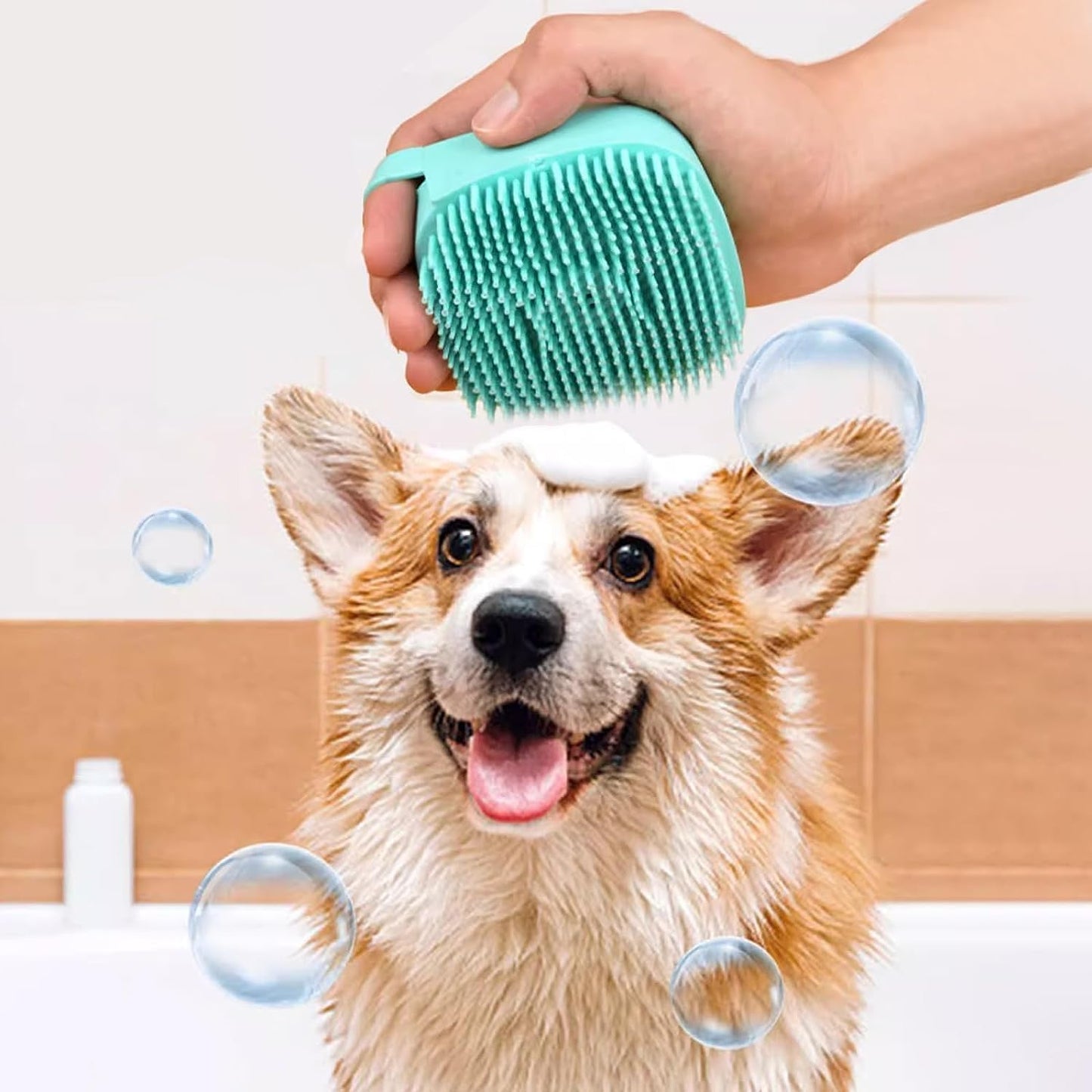 7 Pcs Cat Dog Brush Grooming Kits, Self-Cleaning Slicker Brush, Pet Nail Clipper and File, Flea Comb, Pet Shampoo Bath Brush, Pet Finger Toothbrush, Storage Bag (Pink)