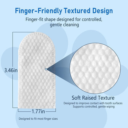 80 Counts Pet Dental Finger Wipes for Dogs and Cats - Disposable Dog Teeth Cleaning Wipes for No-Rinse Daily Oral Care, Pet Tooth Cleaning Wipes