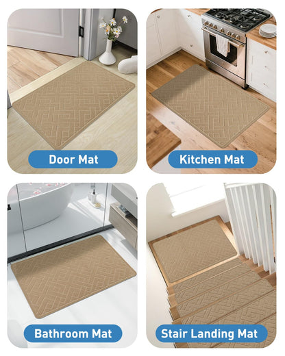 Non Slip Stair Treads for Wooden Steps,15 Pack 8" X 30" Stairs Carpet Treads Indoor with Reusable Peel and Stick Adhesive for Kids Elders and Pets