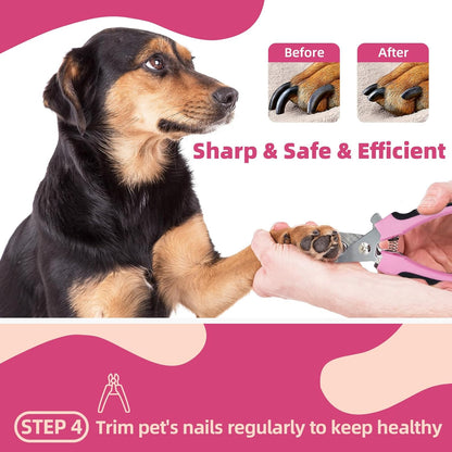 Dog Brush for Shedding,7 PCS Pet Grooming Brush Kit to De-fur & Hair Slicker Deshedding Brushes with Undercoat Rake Comb Bath Brush&Nail Clipper for Grooming Short Long Haired Dogs Cats Blue