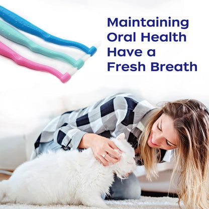 Pet Dental Care Set, Dual-Sided Toothbrush and Finger Brush, for Dogs and Cats (Black, Small Cone)