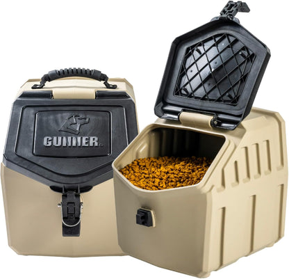 GUNNER 50 lbs Dog Food Storage Container - Waterproof & Airtight Pet Food Bin - Multi-Purpose Container for Dry Food, Corn, Chicken Feed, Treats, Bird Seed, & More - Gunmetal