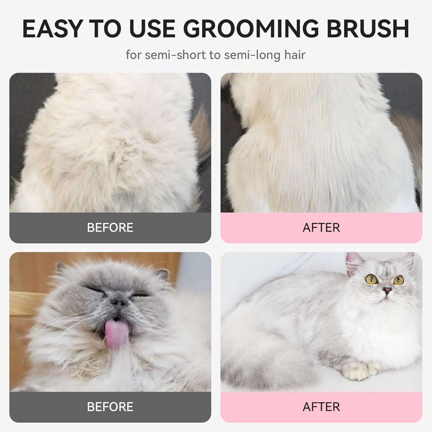 Aumuca Skin Friendly Self-Cleaning Slicker Brush for Dogs & Cats, Gentle Pet Grooming Tool for Shedding & Deshedding, Efficient Hair Remover for Long & Short Haired Pets