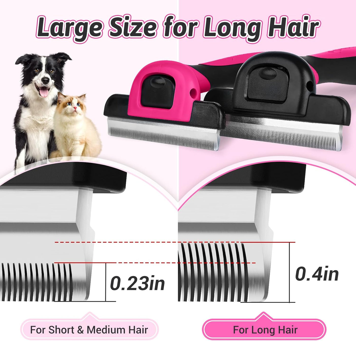 MIU COLOR Pet Grooming Brush, Deshedding Tool for Dogs & Cats, Effectively Reduces Shedding by up to 95% for Short Medium and Long Pet Hair