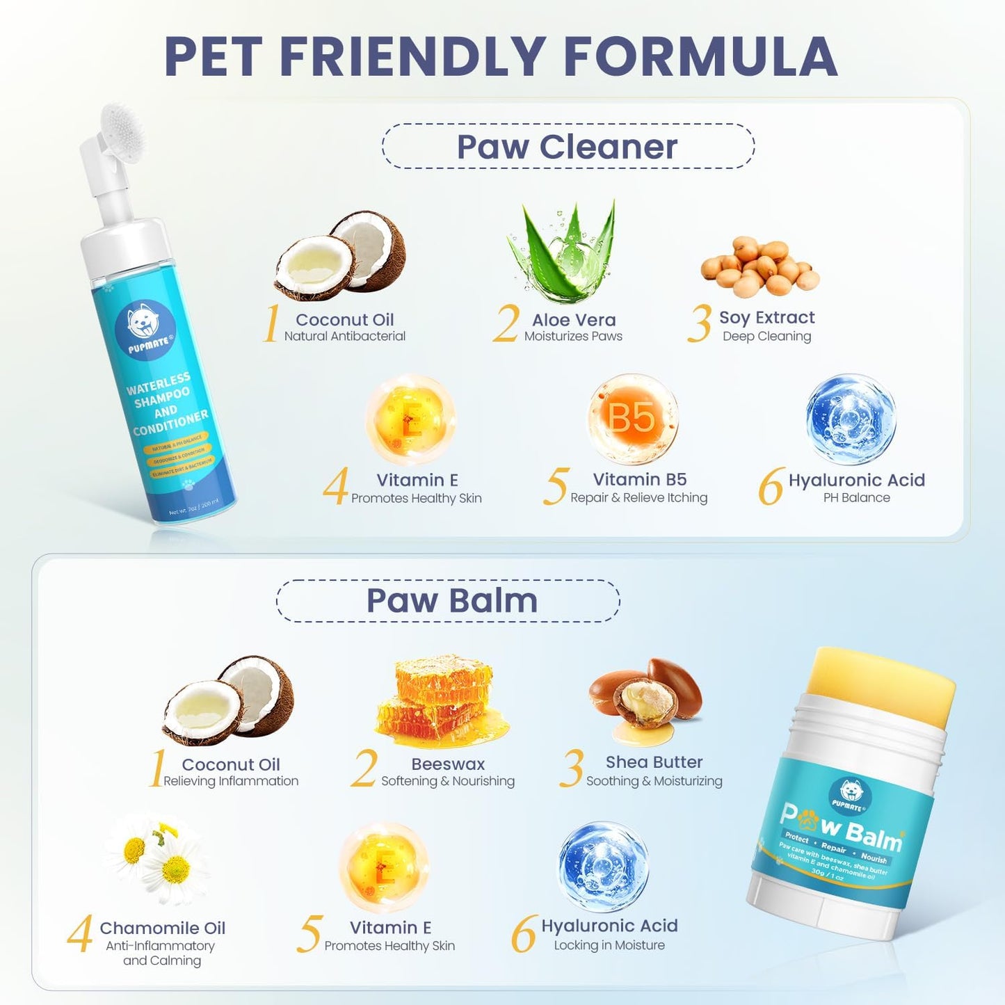 Paw Cleaner for Dogs & Cats,No-Rinse Foaming Dog Paw Cleaner Washer Cleanser,Hypoallergenic & pH-Balanced, 7 fl oz, with Scrubber Brush,Safe for Small, Medium & Large Pet, Puppy Clean Paws