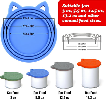 4 Pack Pet Food Can Cover Silicone Food Can Lids,Universal BPA Free, One Fit Most Standard Size Food Cans