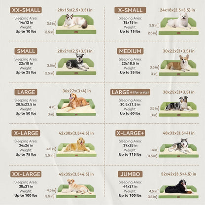 Large Dog Bed Orthopedic Washable - Beds Bolster - Medium XL XLarge Big Dogs - Memory Foam Couch Sofa - Waterproof with Removable Cover