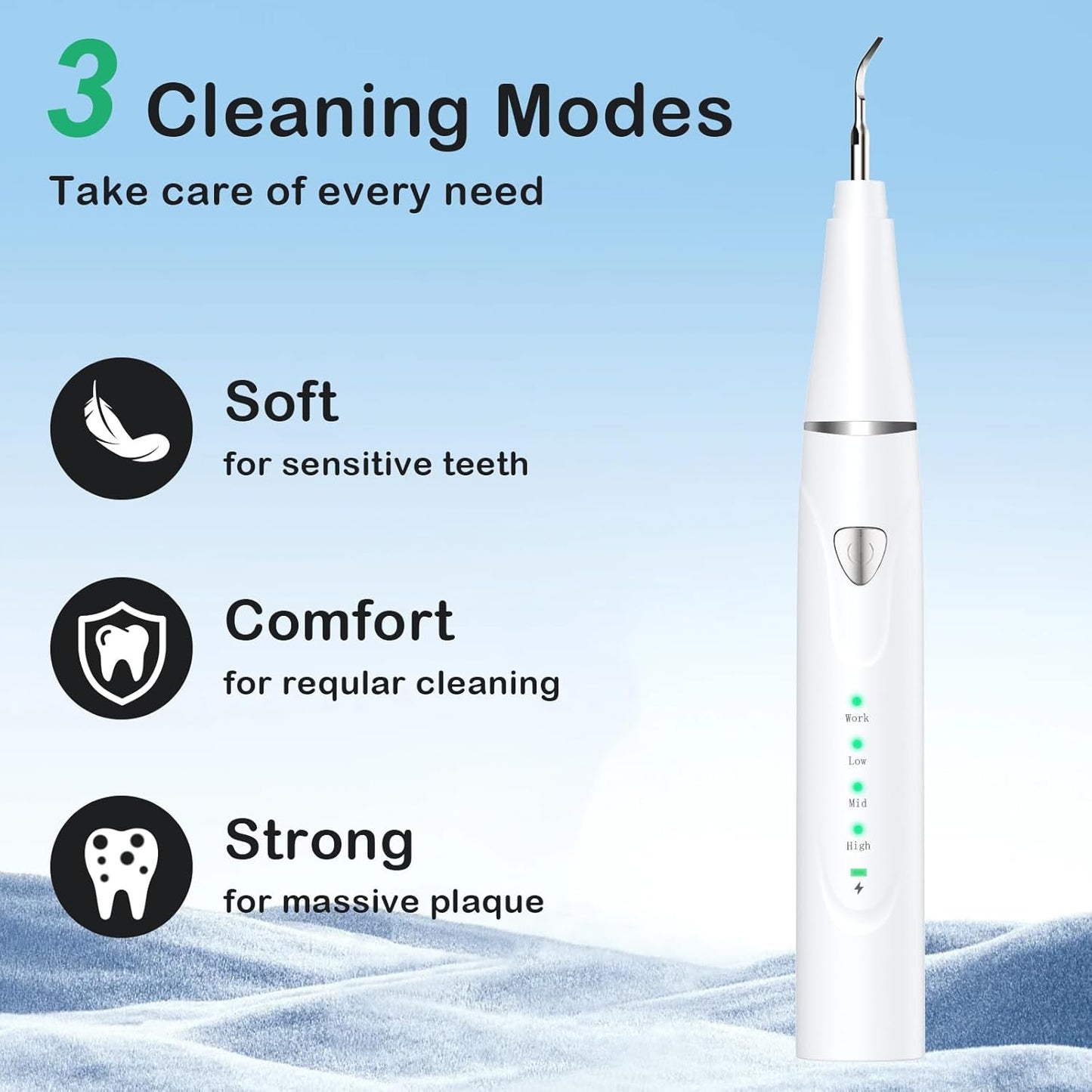 Plaque Remover for Teeth, Pet Ultrasonic Cleaner, Dog Plaque and Tartar Remover with LED Light, Dog Teeth Cleaning Dental Care Kit for Tartar and Stains, Suitable for Dogs and Cats (Black)