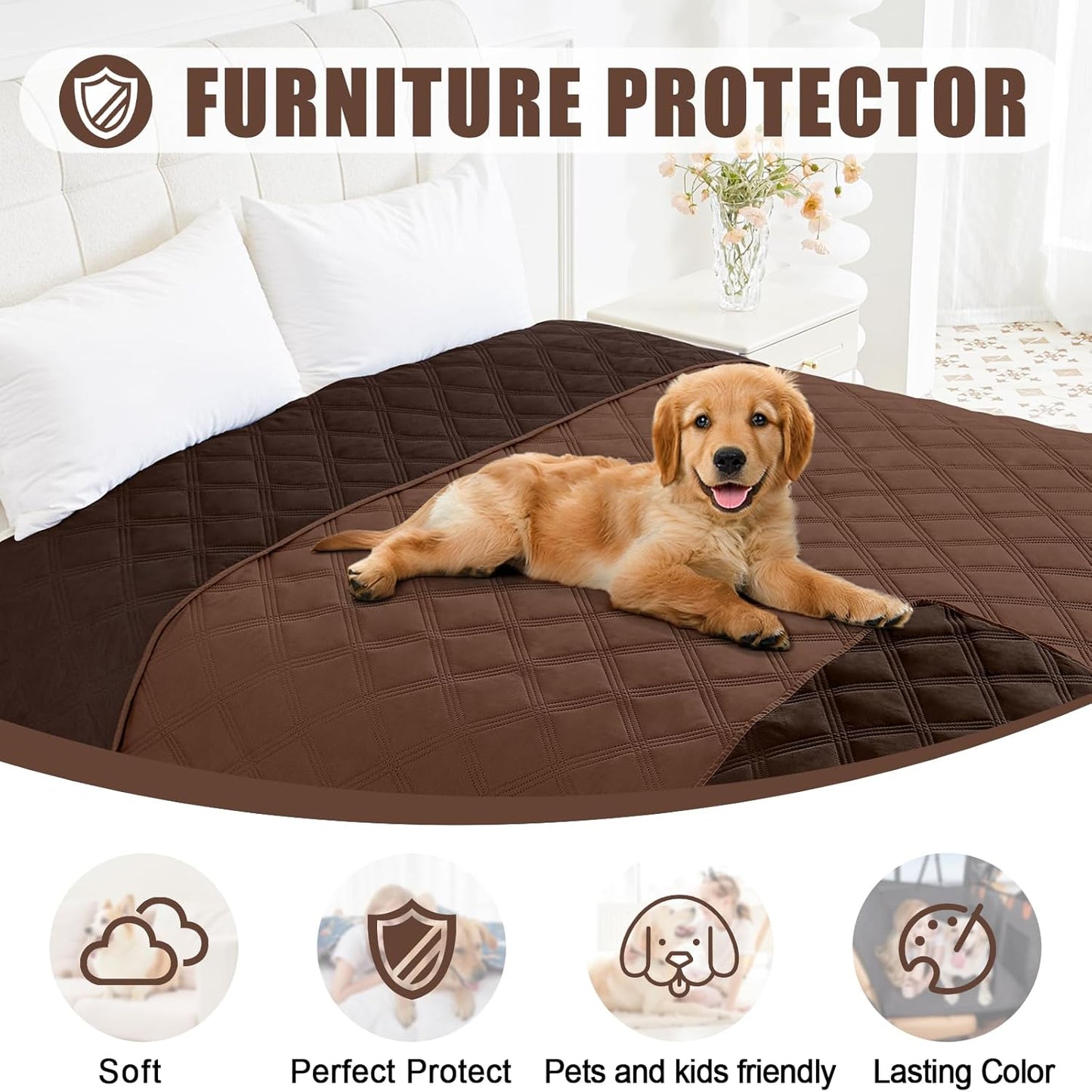 Smiry Waterproof Dog Bed Cover Blanket 30x70, Soft Reversible Pet Blanket, Washable Leakproof Cats Dogs Couch Cover for Sofa, Couch, Furniture, Grey/Dark Grey