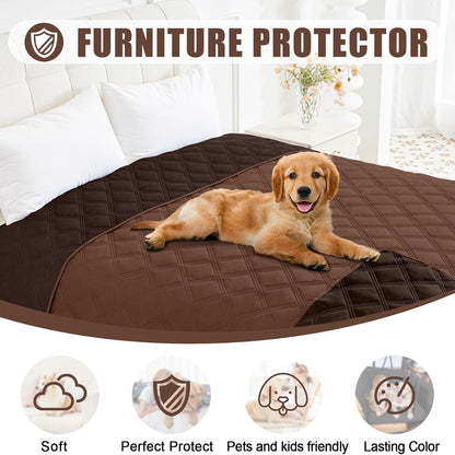 Smiry Waterproof Dog Bed Cover Blanket 30x70, Soft Reversible Pet Blanket, Washable Leakproof Cats Dogs Couch Cover for Sofa, Couch, Furniture, Grey/Dark Grey