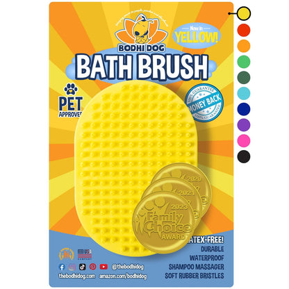 Bodhi Dog Shampoo Brush - Pet Grooming & Bath Supplies for Dogs and Cats - Bath Brush for Long & Short Hair - Premium Scrubber for Shower, Bathing & Massage (One Pack, Blue)