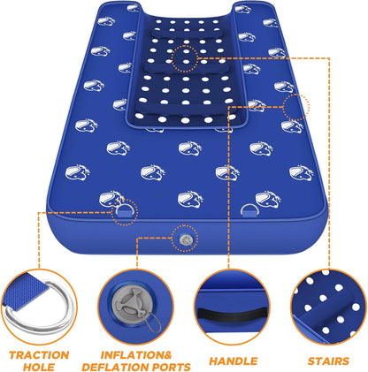 Inflatable Dock Platform, Medium Dog Boat Ramp Floating Non-Slip Oxford and PVC with Small Water Ramp for Dogs Pool, Dock, Lake with Traction Rope, Manual Air Pump (3.2ft x 2.2ft x 4in) M01