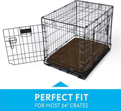 Paw Inspired Washable Padded Crate Mats for Dogs | 29” x 18” Pad, Fits 30-inch Kennels | Leakproof, Waterproof Bottom, Plush Pet Beds (Gray)
