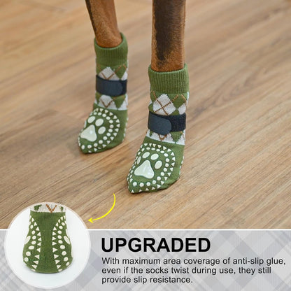 BEAUTYZOO Dog Socks to Prevent Licking Paws -Dog Shoes for Hot Pavement & Hardwood Floors Anti Slip, Traction Control Boots & Paw Protectors with Double Side Grips for Small Medium Large Senior Dogs
