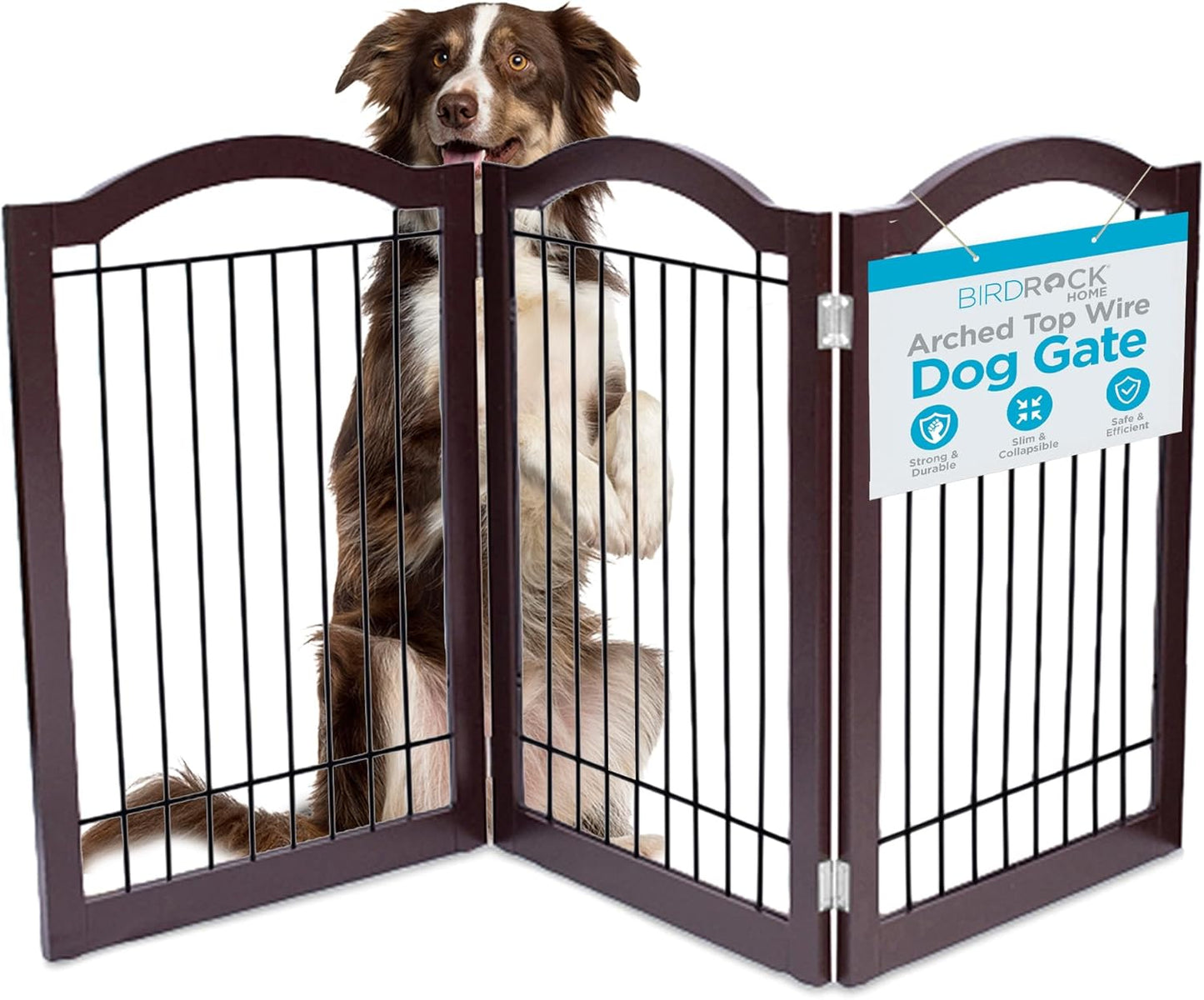 Internet's Best Wire Dog Gate with Arched Top - 4 Panel - 30" Tall - White