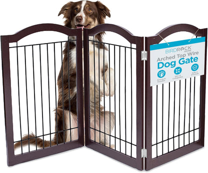 Internet's Best Wire Dog Gate with Arched Top - 4 Panel - 30" Tall - White