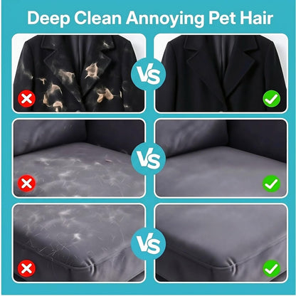 Pet Hair Removal Glove WithNailClipper for Dogs & Cats, 5-Finger Design Reusable Electrostatic Pet Hair Remover Tool for Clothing, Couch, Carpet, Car Seat