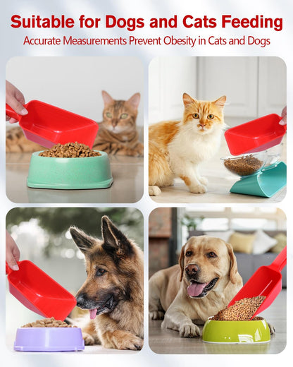 2 Cup Dog Food Scoop(2 Pack), Plastic Pet Food Scoop with Measuring Lines for Accurate Pet Food Portions,Dishwasher Safe (Black)