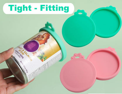 Comtim 4 Pack Can Covers for Dog Food Cans, Silicone Pet Dog Food Can Covers Lids for 13 oz 12.5 oz 13.5 oz Cans...or Cat Food Cans 6 oz, Reusable Can Toppers Can Saver Covers for Canned Goods