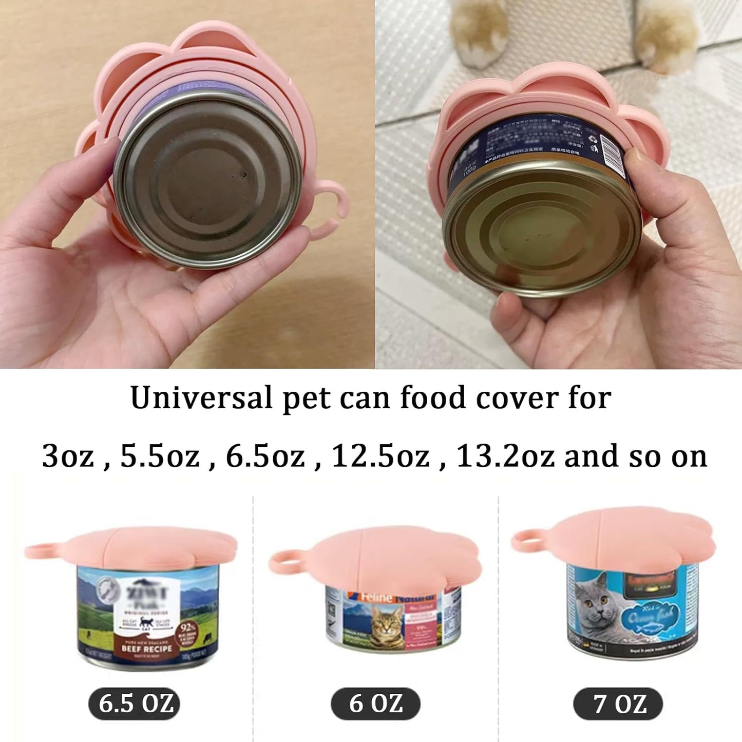 Pet Can Opener & 3 Pcs Cat Food Can Lids | Universal BPA Free Silicone Covers & Multi-Function Wet Food Spoon for Cat and Dog Food(Dark Blue)