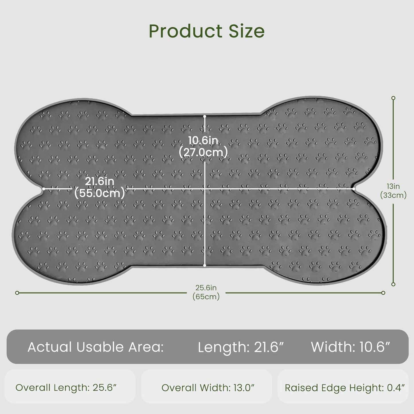 PWTAA Dog Food Mat Anti-Slip Silicone Dog Bowl Mat Thicker Pet Placemat Waterproof Cat Feeder Pad with Raised Edge Puppy Kitten Feeding Mats Suitable Small Medium-Sized Dogs Cats Eating Tray