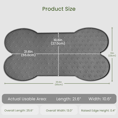 PWTAA Dog Food Mat Anti-Slip Silicone Dog Bowl Mat Thicker Pet Placemat Waterproof Cat Feeder Pad with Raised Edge Puppy Kitten Feeding Mats Suitable Small Medium-Sized Dogs Cats Eating Tray
