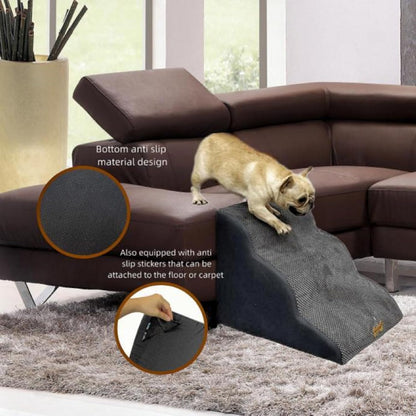 Necrely 4-Step Dog Stairs for High Beds 18-24 Inch Pet Steps 2 3 4 5 Tier Ladder Non-Slip Sturdy Ramp Small Medium Large Dog Steps to Couch Bed Old Dogs Balanced Pet Stairs for Getting on Bed