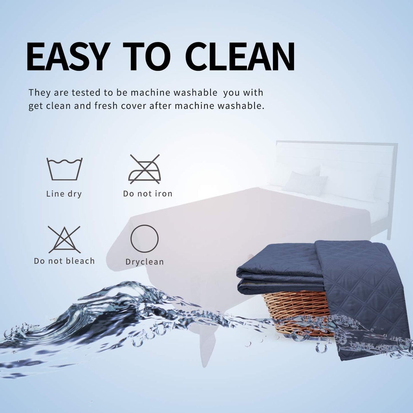 Easy-Going 100% Waterproof Dog Bed Cover, Non-Slip Pet Blanket for Furniture, Washable Couch Cover, Repleasement Sofa Cover (68x82 in,Gray)