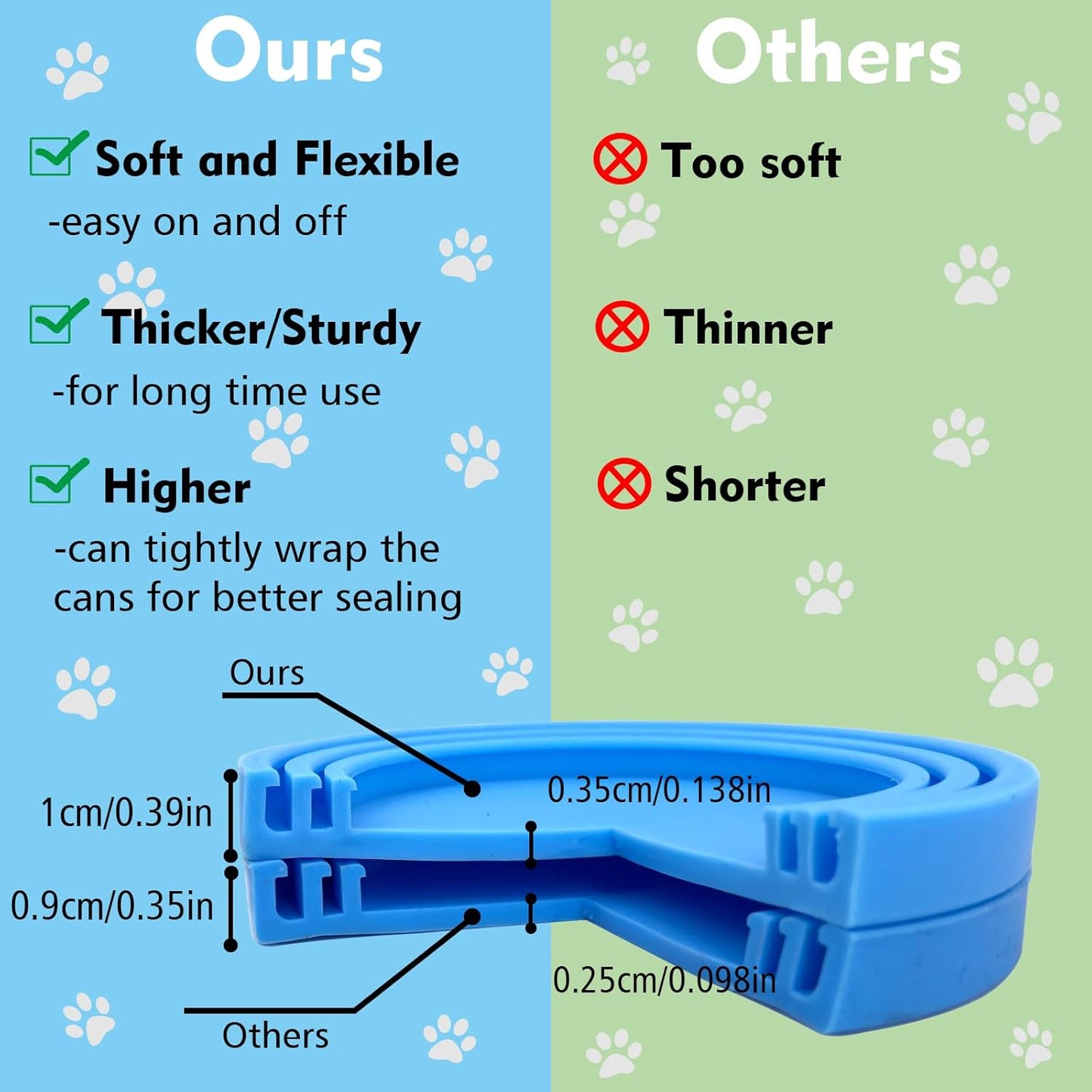 Comtim Pet Food Can Cover Silicone Can Lids for Dog and Cat Food(Universal Size,One fit 3 Standard Size Food Cans) (Blue/Purple)