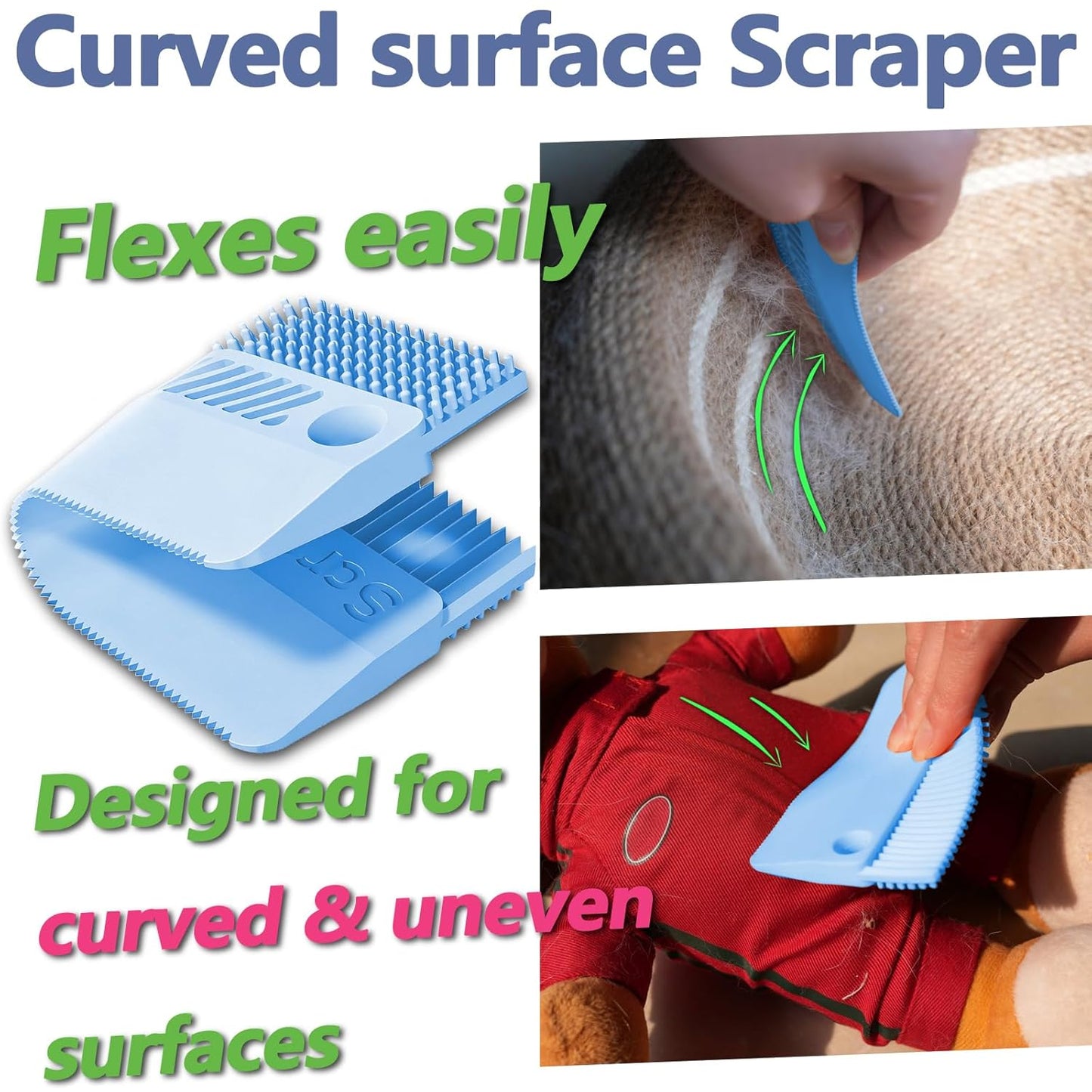 Self-Cleaning Cat Shedding Grooming Brush for Small Dog Pet Short Hair Remover Set Reusable Lint Removal Tool Carpet Scraper for Clothes Couch Bedding Furniture Car Pink