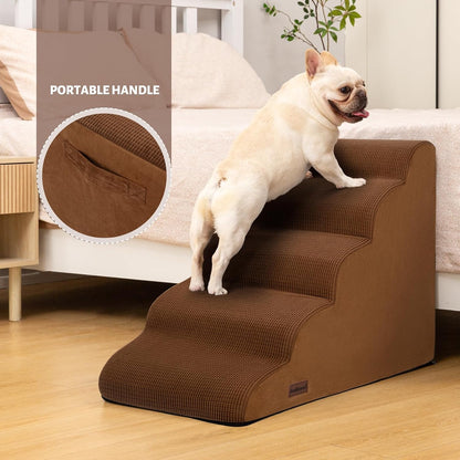 Aodisman 3-Step Dog Ramp and Stairs for Sofa and Chair - Non-Slip Sturdy Pet Steps for Small Dogs and Cats,15.7" H,Grey