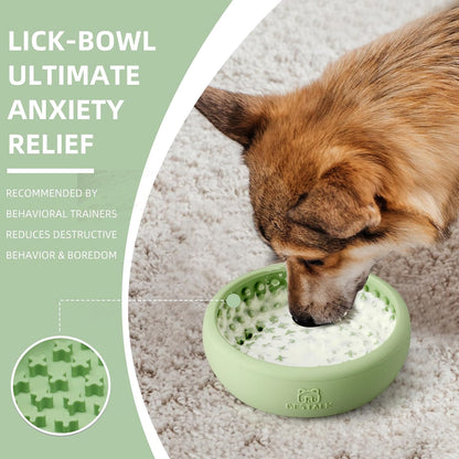 Dog Lick Bowl, Bestalk Anxiety Relief Lick Mat for Dogs, Non-Slip Freeze Licking Bowl Enrichment Puzzle Feeder for Distraction, BPA Free Silicone, Dishwasher Safe(Purple,L)