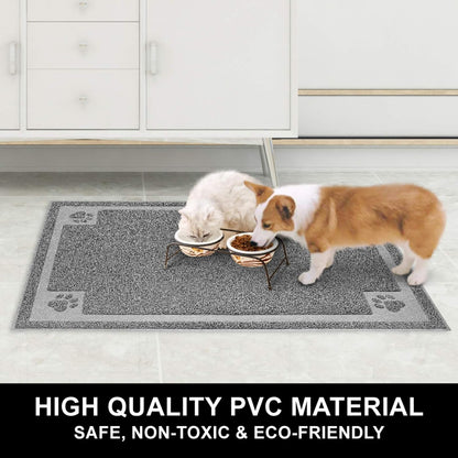 Pet Feeding Mat for Small Dogs and Cats 24" x 16" Flexible and Waterproof Dog Bowl Mat for Food and Water, Easy to Clean Dog Food Mat with Non Slip Backing