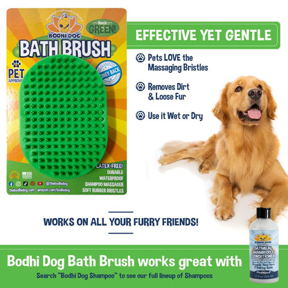 Bodhi Dog Shampoo Brush - Pet Grooming & Bath Supplies for Dogs and Cats - Bath Brush for Long & Short Hair - Premium Scrubber for Shower, Bathing & Massage (One Pack, Blue)