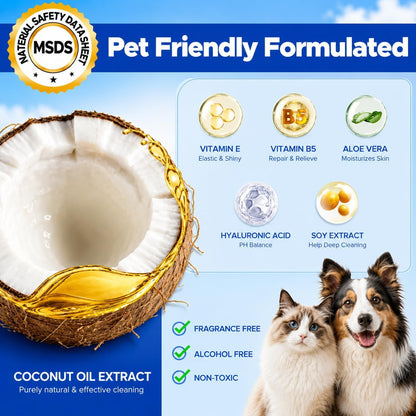 Paw Cleaner for Dogs & Cats,No-Rinse Foaming Dog Paw Cleaner Washer Cleanser,Hypoallergenic & pH-Balanced, 7 fl oz, with Scrubber Brush,Safe for Small, Medium & Large Pet, Puppy Clean Paws