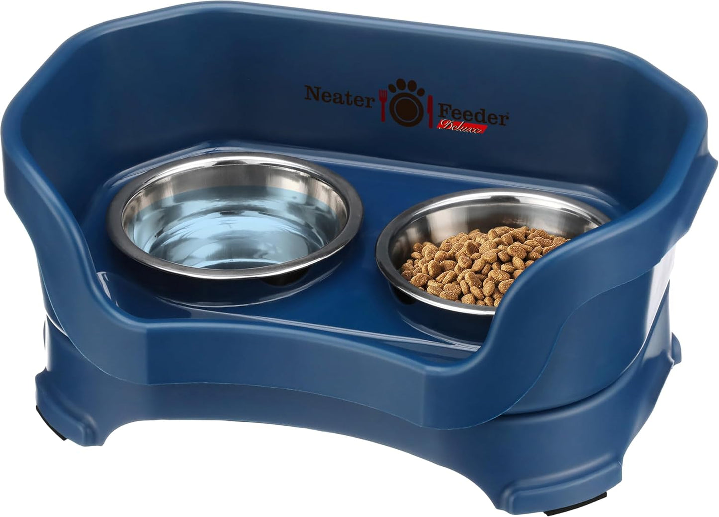 Neater Pet Brands Neater Feeder Deluxe Mess Proof Dog Bowls Elevated for Large Dogs Over 40 lbs, Made in USA, No Spill Raised Dog Food Bowl Stand Feeding Station, Food and Water Bowl Set, Black
