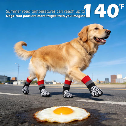 EXPAWLORER Anti Slip Dog Socks to Prevent Licking Paws, Dog Shoes for Hot Pavement Walk, Dog Booties for Hardwood Floors, Dog Boots & Paw Protectors with Grippers for Small Medium Large Senior Dogs M