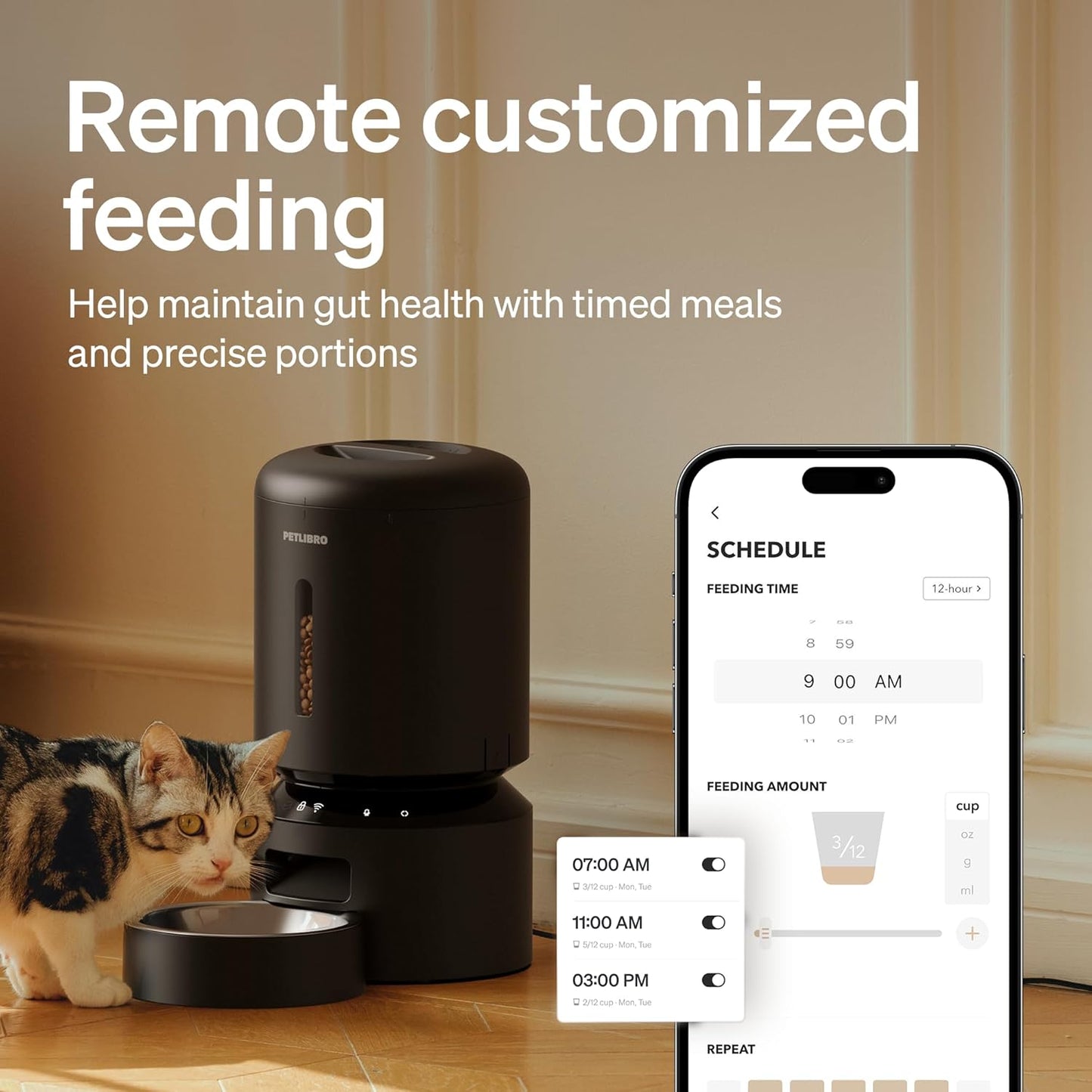 PETLIBRO Automatic Dog Feeder with Camera, Auto Cat Food Dispenser Slow Feeders Dogs Bowl, 1080P HD Video with Night Vision, 5G WiFi with 2-Way Audio, Stainless Steel Slow Food Tray for Small Dogs