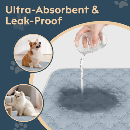 FunFurry Washable Pee Pads for Dogs - 4 Pack Reusable Pee Pads，Waterproof Puppy Pads，Pet Training Pads，Super Absorbent with Dog Paw Shape Non-Slip Backing (Cream, 18" X 24" - 4 Pack)
