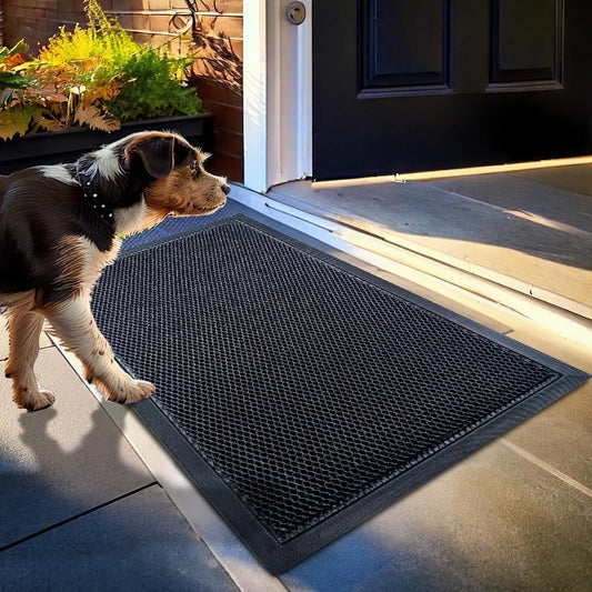 Muddy Mat® Meshy Mat™ Door Mat Heavy-Duty Quick-Dry Floor Mat, Sand & Dirt Trapper for Indoor & Outdoor, Ideal for Entrance, Mudrooms,Patios & Garages,Low-Profile,Non-Slip,Washable– Black 17"x30"x0.4"