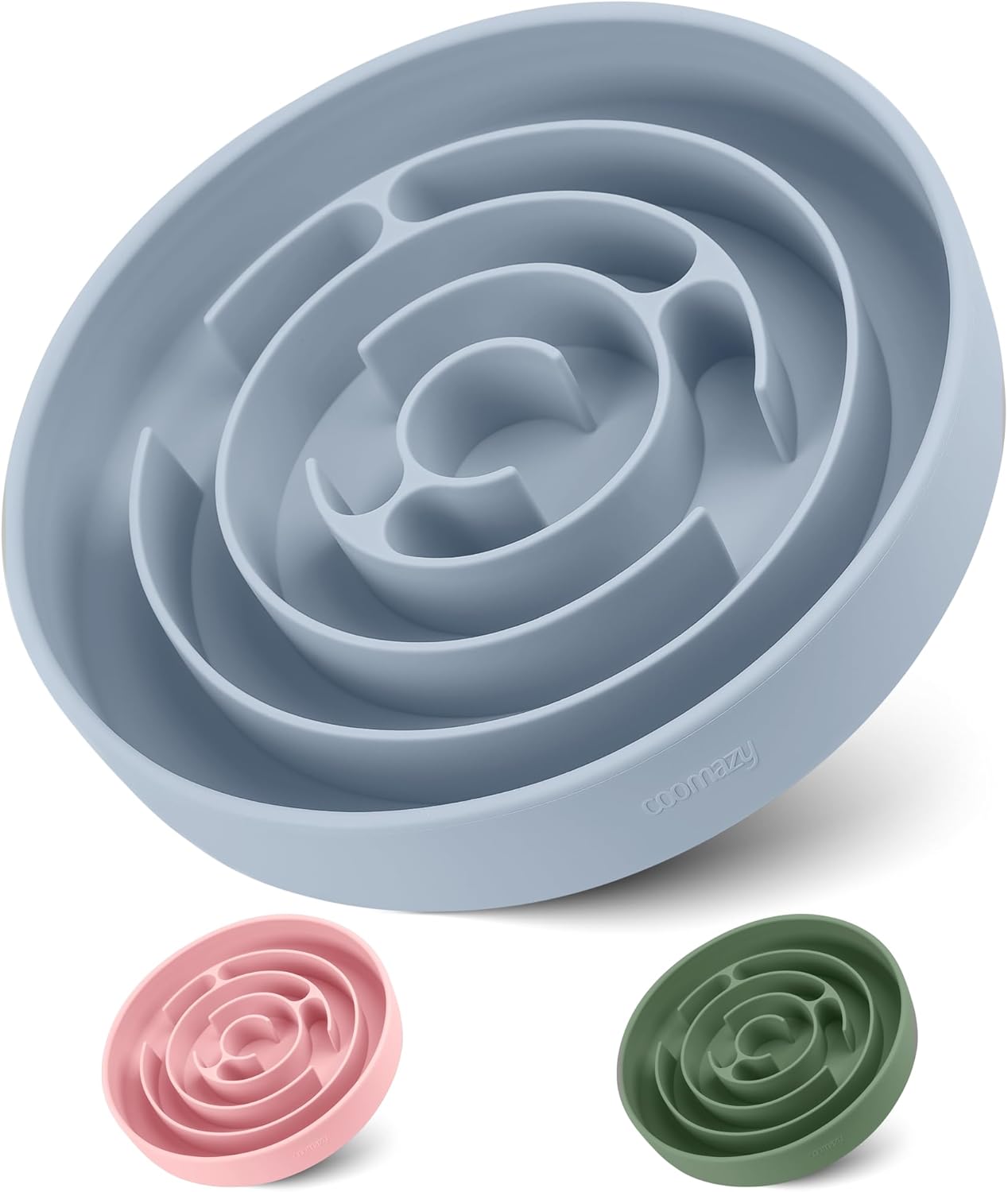 Coomazy Extra Large Slow Feeder Bowl, Silicone Dog Bowl with Suction Cups, Slow Feeder & Non-Slip Design, Boredom and Anxiety Reducer, Suitable for Large Dogs, Avocado Green, 5 Cup