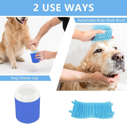 ODAWA Dog Paw Cleaner Cup Royal Blue Muddy Paw Cleaner with Soft Bristle