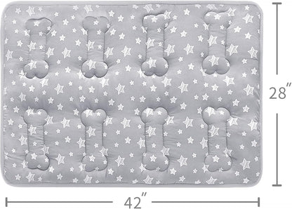 Dog Crate Bed Mat (36" X 23"), Soft Dog Bed Mat with Cute Stars, Personalized Crate Pad, Anti-Slip Bottom, Machine Washable Kennel Pad
