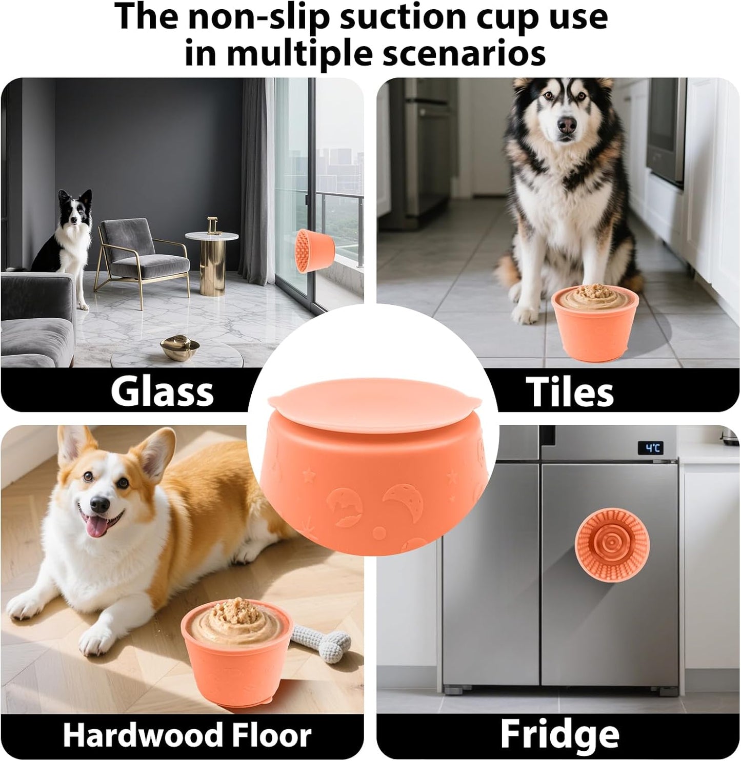 Dog Slow Feeder Lick Bowl - Non-Slip Licking Treat Dispenser for Small Medium Large Dogs, Promotes Anxiety Relief & Prevents Choking, Easy to Clean Feeding Bowl (Green, S)