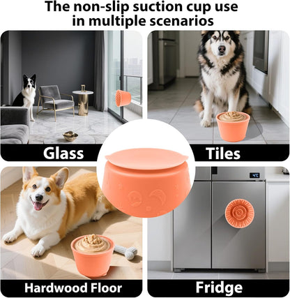 Dog Slow Feeder Lick Bowl - Non-Slip Licking Treat Dispenser for Small Medium Large Dogs, Promotes Anxiety Relief & Prevents Choking, Easy to Clean Feeding Bowl (Green, S)