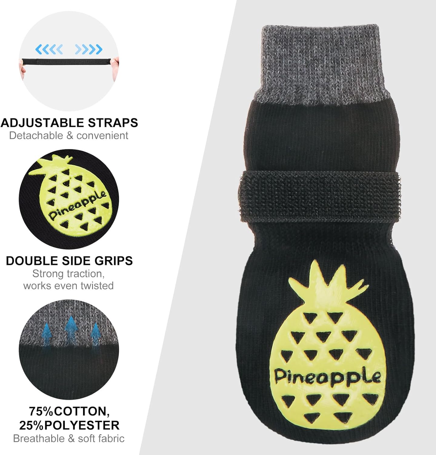 BEAUTYZOO Anti Slip Dog Socks to Prevent Licking Paws, Dog Shoes for Cold Winter Snow, Double Sides Dog Boots & Paw Protectors Booties for Hardwood Floors with Grippers Large Medium Small Senior Dogs