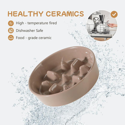 Havniva Ceramic Slow Feeder Dog Bowls, 1.6 Cups Dog Bowl Slow Feeding for Medium Breed, 8.2inch Puzzle Dog Food Bowl Slow Feeder Non-Slip Anti-Gulping and Anti-Choking Reduces Bloating