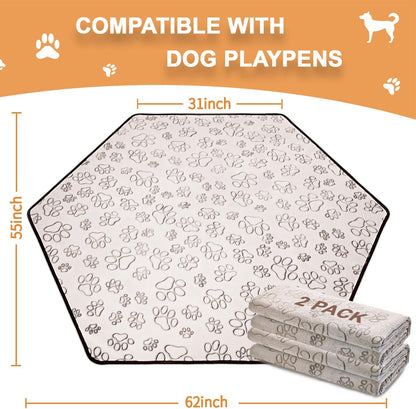 Qeils Reusable Puppy Pads, 2 Pack Washable Pee Pads for Dogs, Waterproof Non Slip Wee Wee pad, Absorbent and Leakproof Training Mats for Potty, Crate, Playpen, Bed, Sofa, 18"x 24"