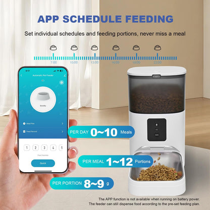 ANDOLL HOME Automatic Cat Feeder, 4L Cat Food Dispenser with 10s Voice Recorder, Pet Feeder up to 8 Meals per Day, Timed Dog Feeder with Dry Food Sealed Ring