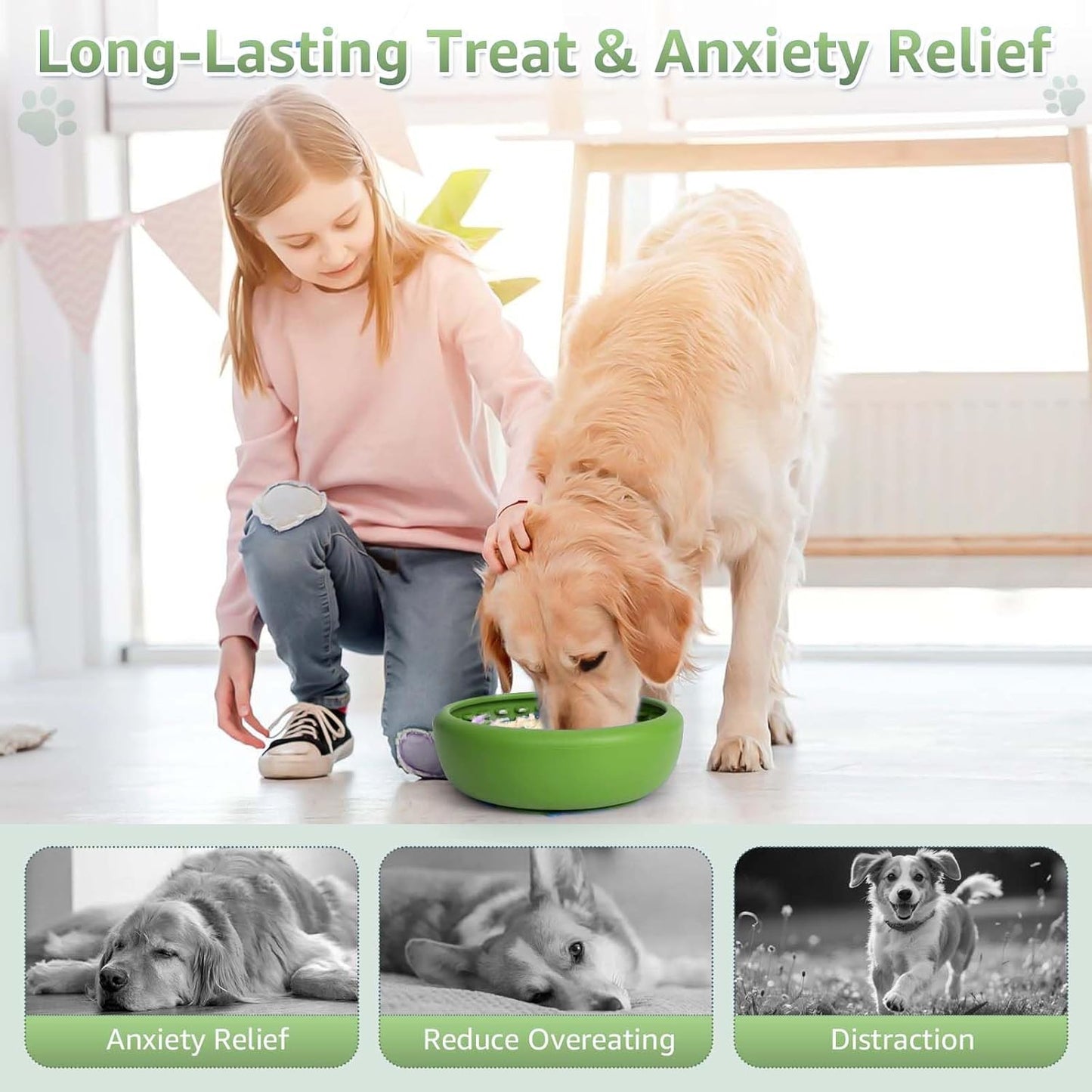Dog Lick Bowl, ZOURYNUA Non-Slip Slow Feeder Dog Bowls, Enrichment Licking Mat for Distraction, Anxiety Relief Treat Dispenser Freezer, BPA Free Silicone & Dishwasher Safe (Pink, Small)